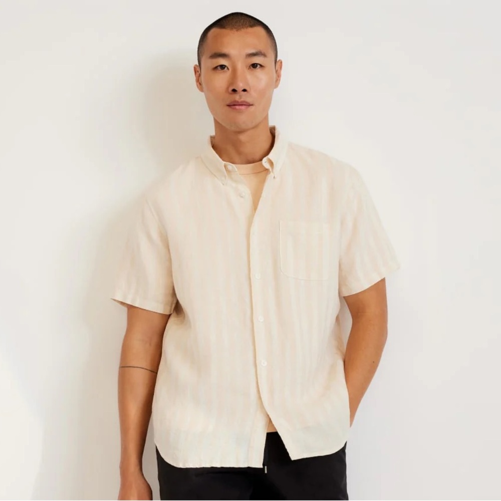 EVERLANE CLASSIC SHORT-SLEEVE SHIRT IN LINEN